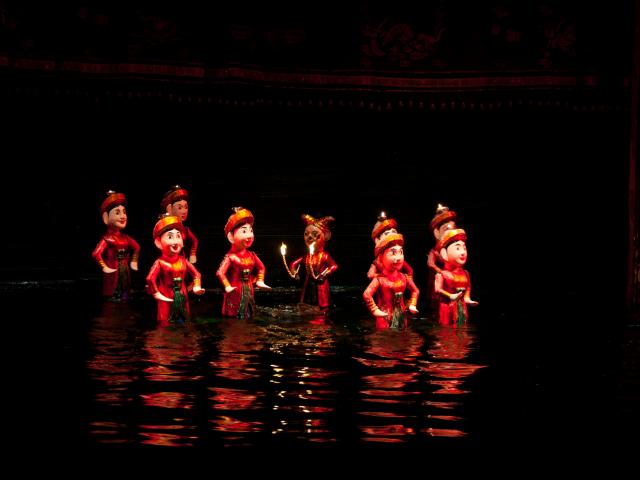 Watch a water puppet show