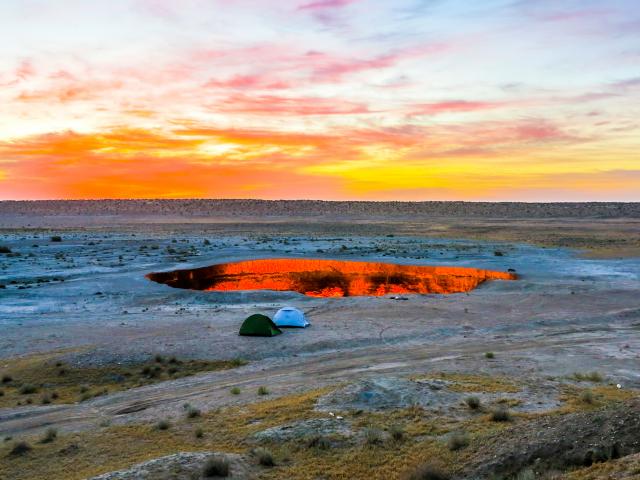 Camp next to the Gates of Hell