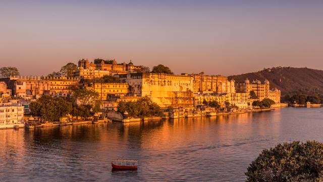 Cruise the 'city of lakes' at sunset