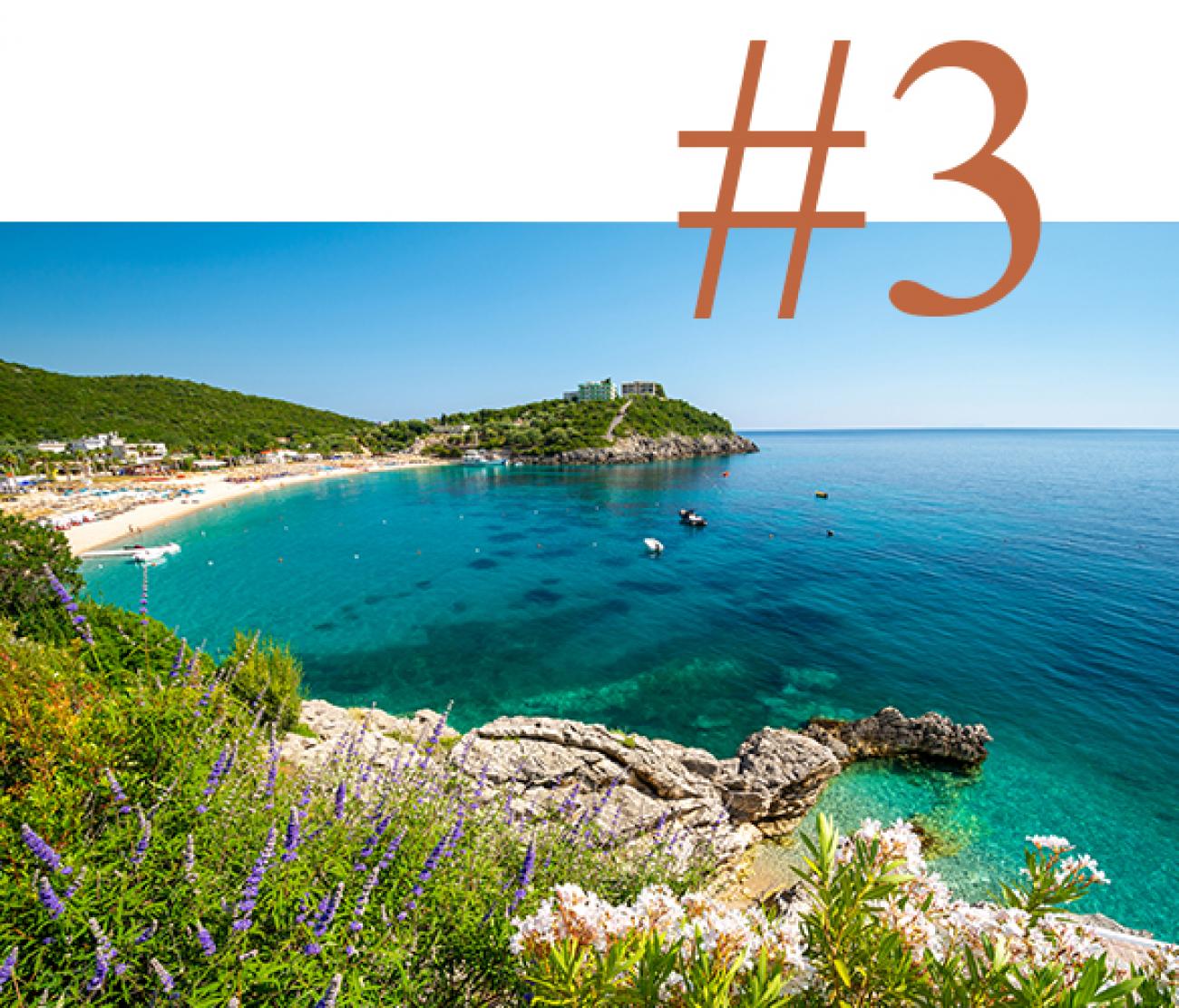 Albania's Mediterranean coastline and blue seas