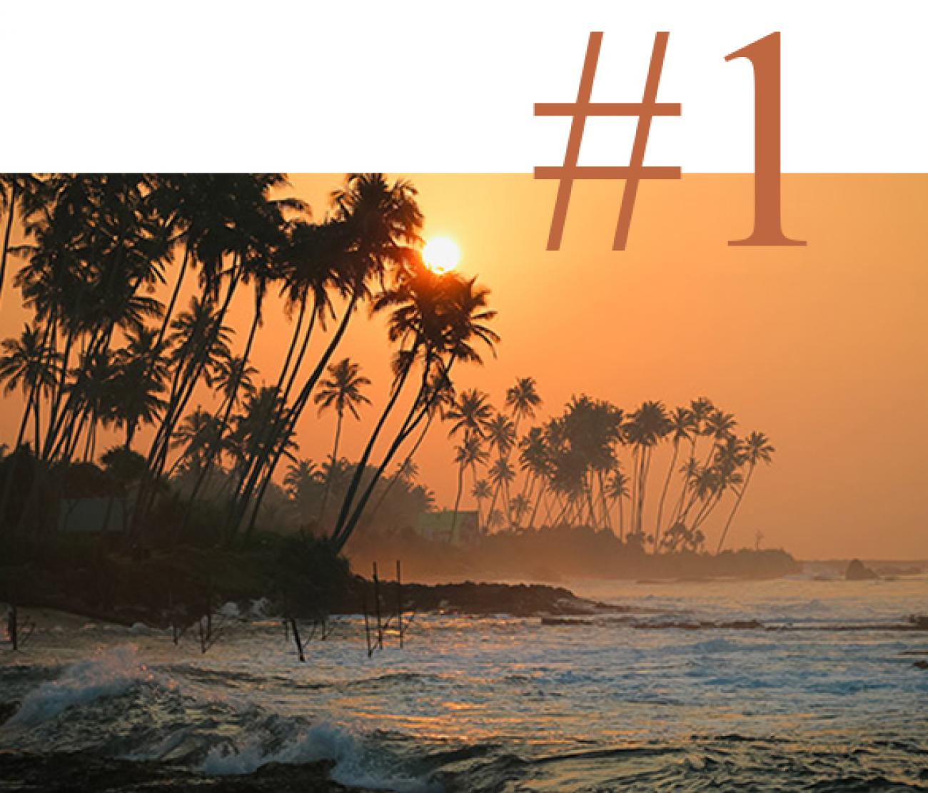 Sri Lanka's coast at sunset