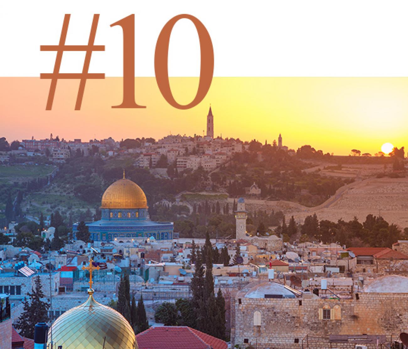 View of Jerusalem at sunset 