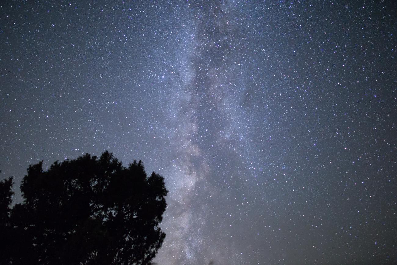 View of milky way and the stars in the night sky 