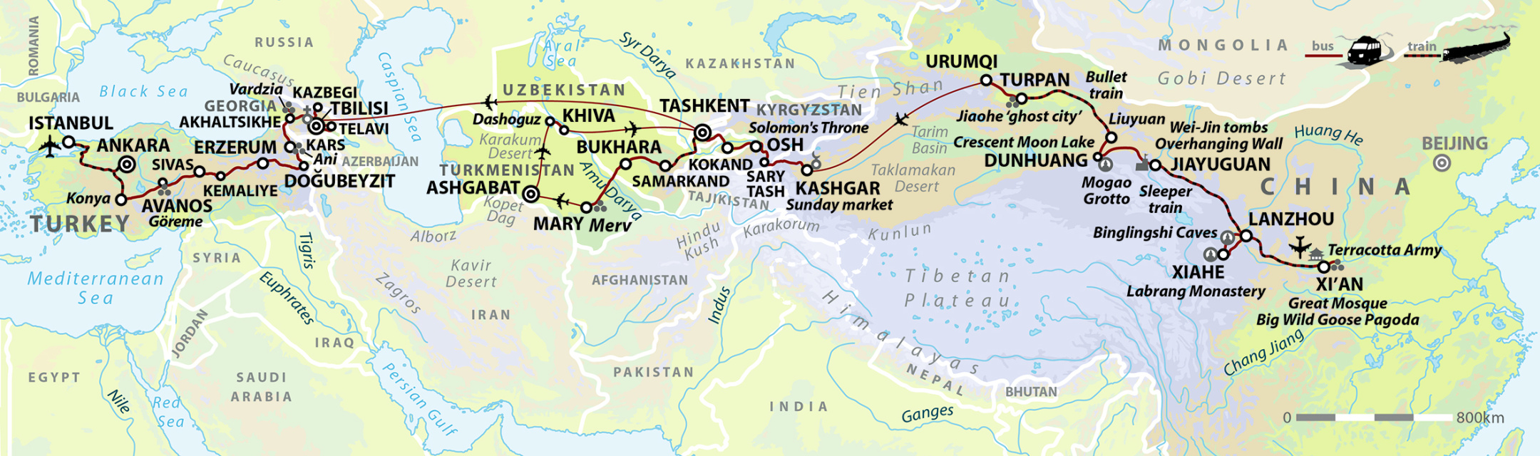 The Great Silk Road Adventure: Xi'an to Istanbul